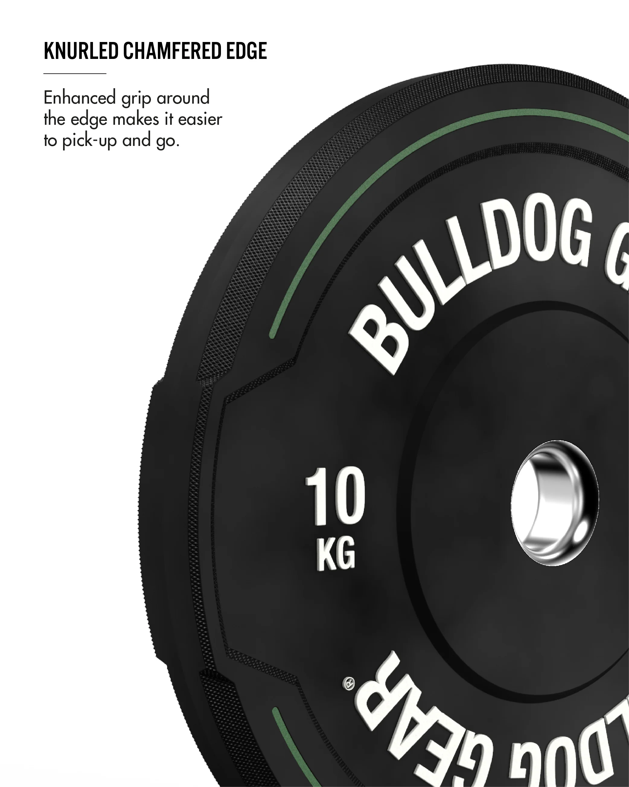 Bulldog Gear - Hybrid 2.0 Black Rubber Bumper Plates - Image 4