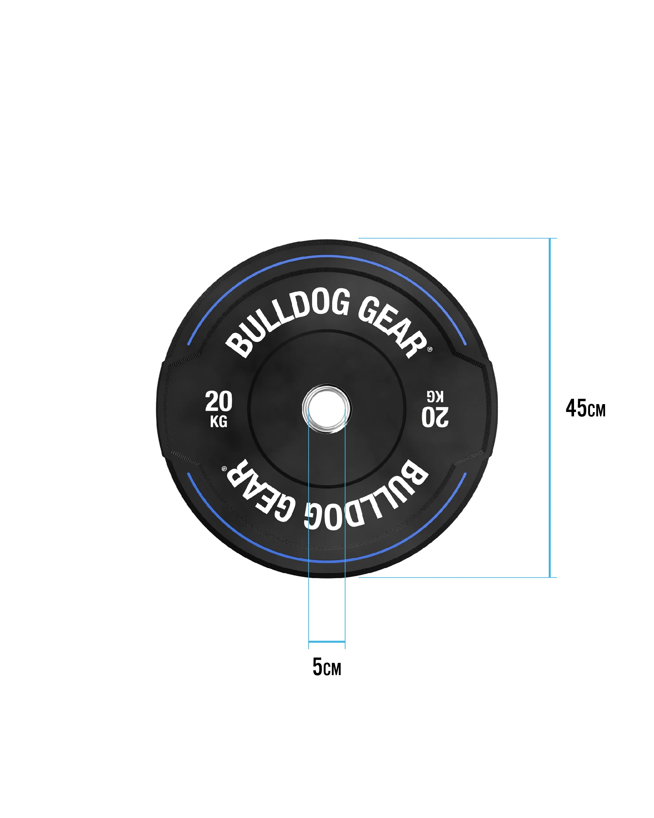 Bulldog Gear - Hybrid 2.0 Black Rubber Bumper Plates - Image 7