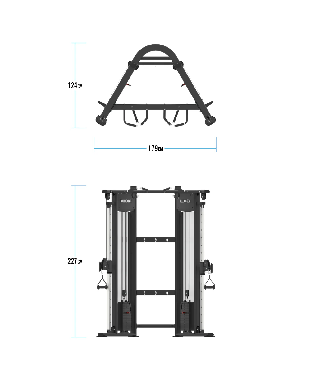 Bulldog Gear - Dual Cable Adjustable Pulley Machine - Functional Trainer x2 100kg Stacks - Image 7