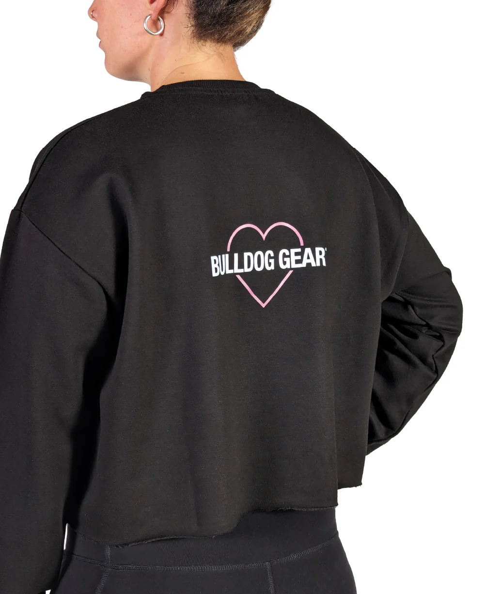 Bulldog Gear - Limited Edition Ladies Cropped Jumper - Black - "We Love Bulldog" - Image 4