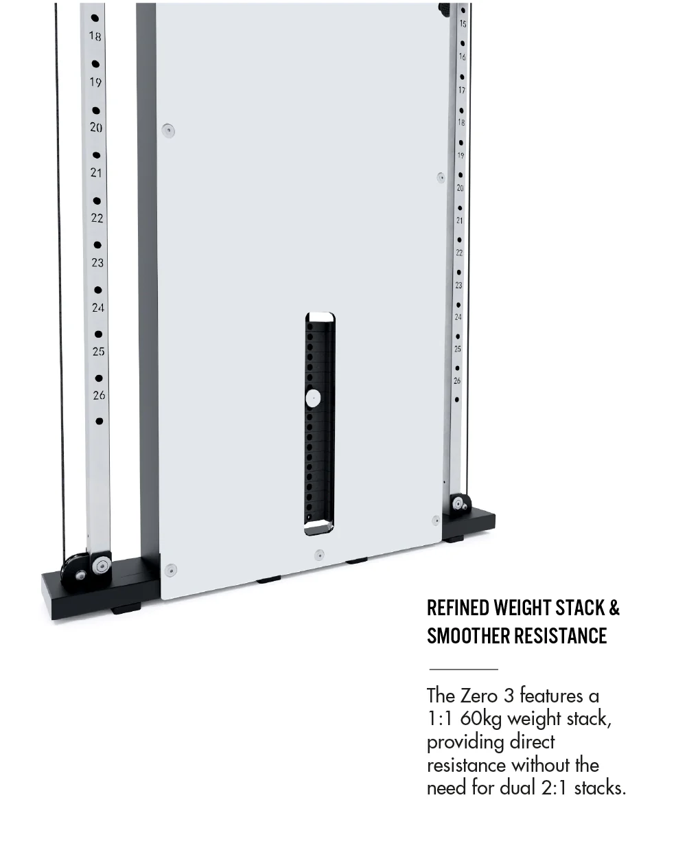 Bulldog Gear - Zero 3 Dual Adjustable Cable Pulley Machine x 1 60kg Stack - Stainless - Image 3