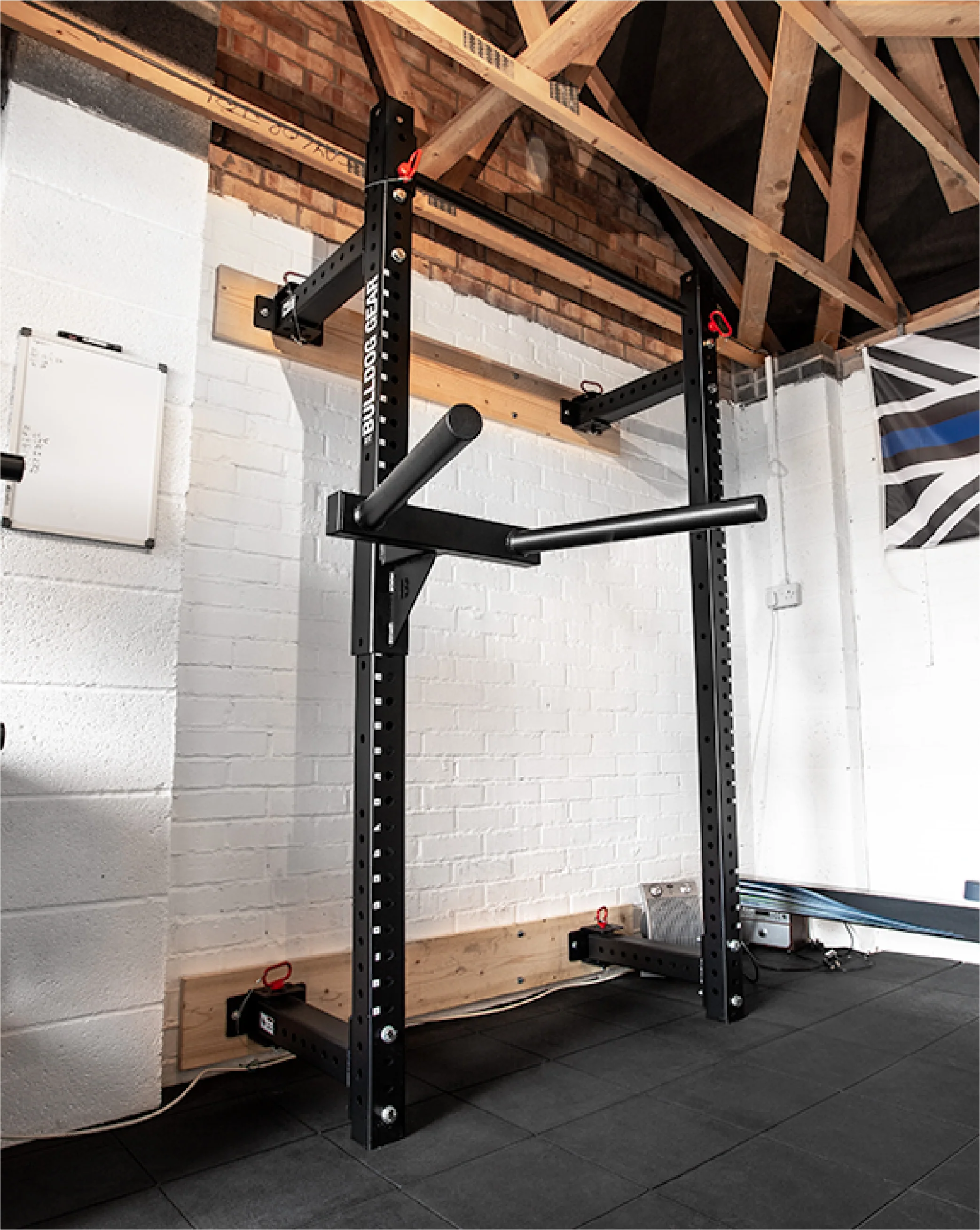 Bulldog Gear - MLWM - Black Wall Mounted Folding Rack With Adjustable Pull Up Bar - Image 17