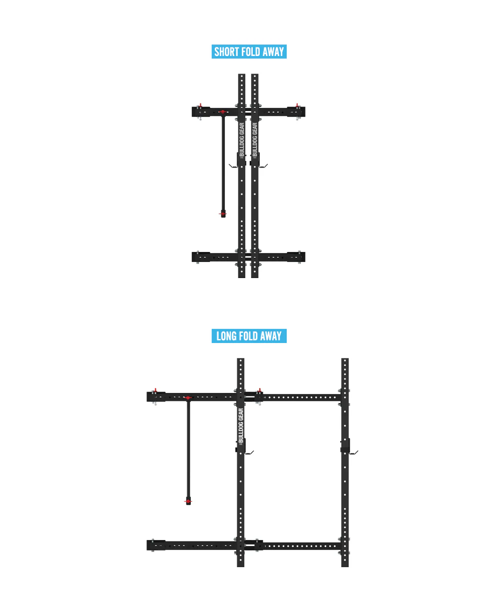 Bulldog Gear - MLWM - Black Wall Mounted Folding Rack With Adjustable Pull Up Bar - Image 4