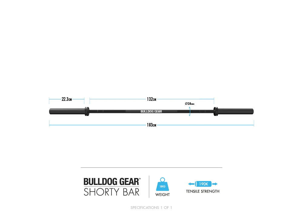 Bulldog Gear - Men’s Shorty Olympic Barbell – 183cm | 15kg | 28mm Shaft - Image 5