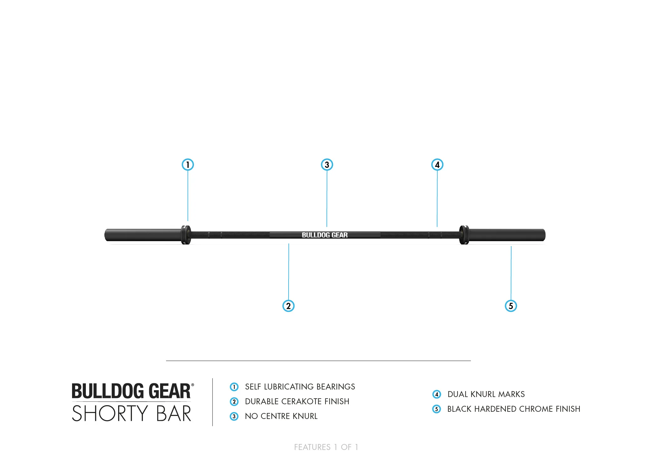 Bulldog Gear - Men’s Shorty Olympic Barbell – 183cm | 15kg | 28mm Shaft - Image 6