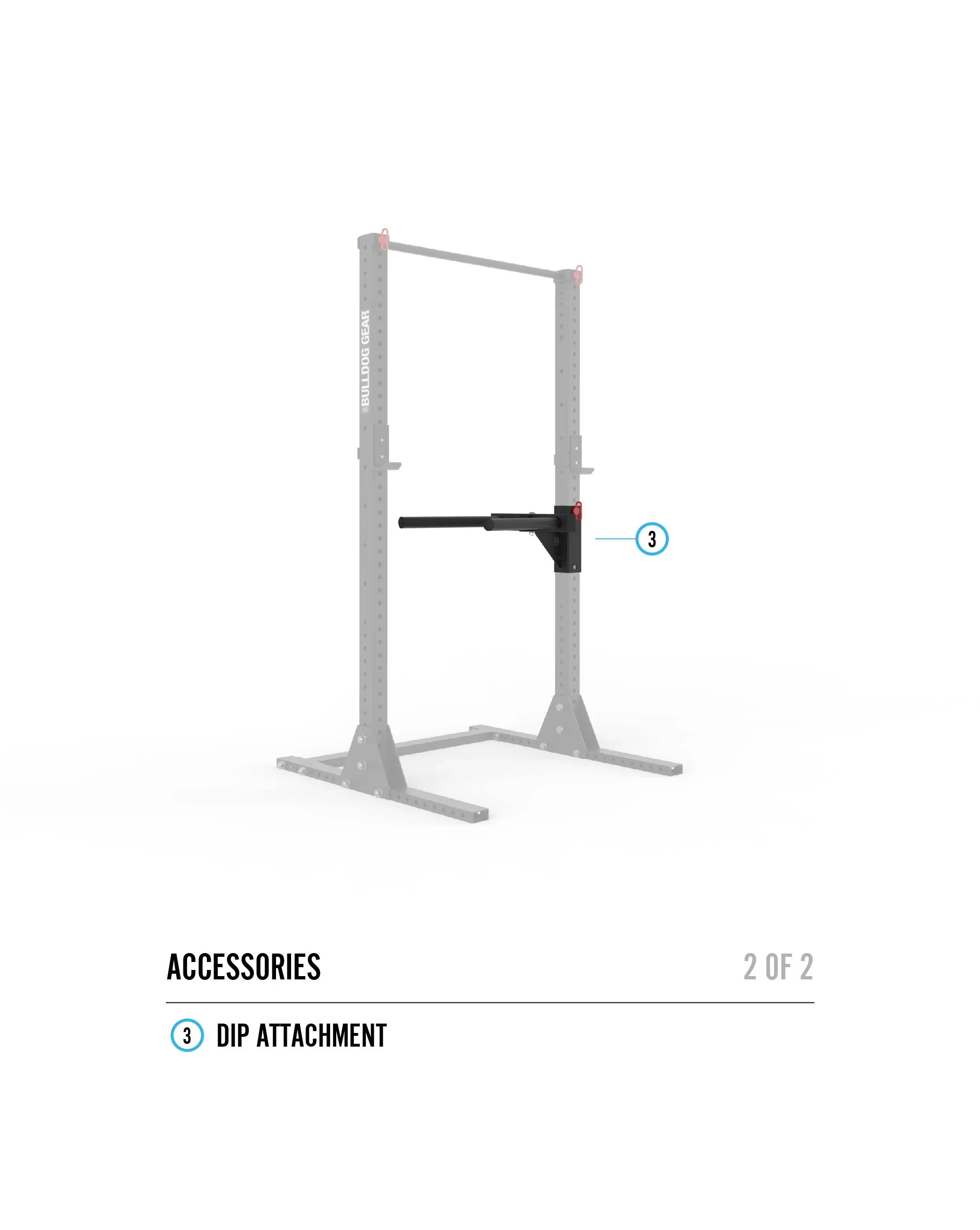 Bulldog Gear - MLSR2 - 2.16m Squat Rack With Adjustable Pull Up Bar - Image 6